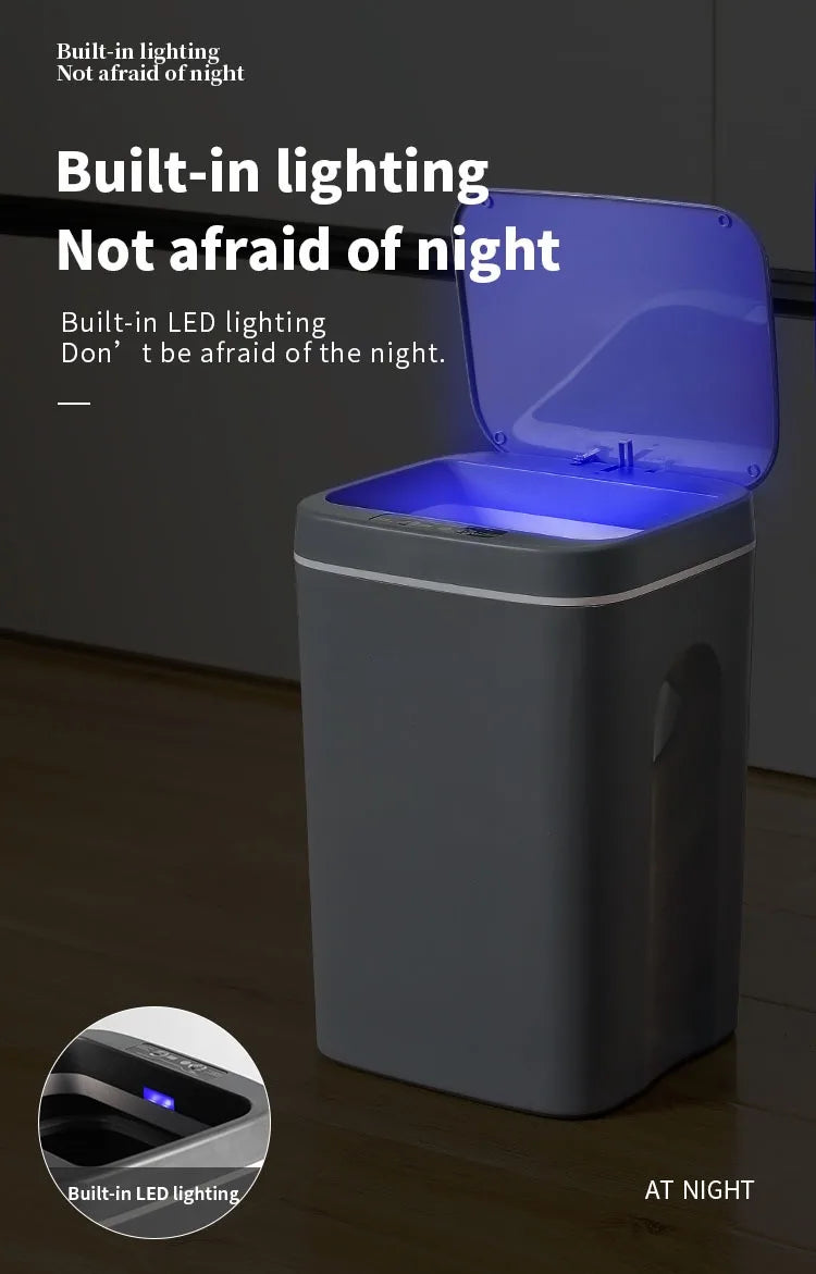 Sleek 16L Touchless Sensor Trash Can for Your Home -Effortless Convenience: