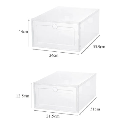 6-Piece Stackable Transparent Shoe Organizer Set