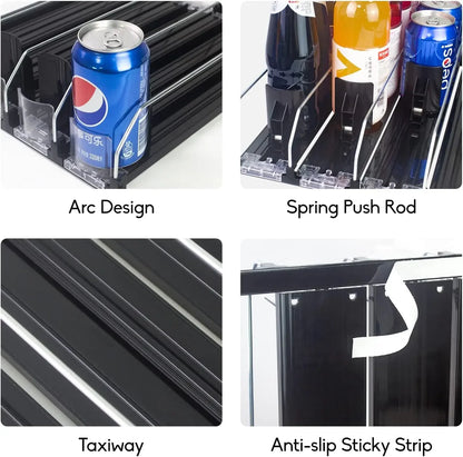 Adjustable Self-Push Drink Organizer for Fridge