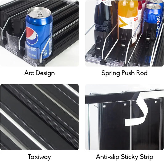 Adjustable Self-Push Drink Organizer for Fridge