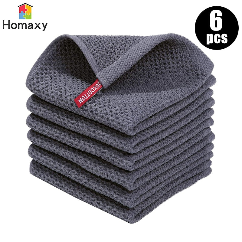 Homaxy Cotton Kitchen Towels - Ultra Soft and Absorbent,6 Pcs