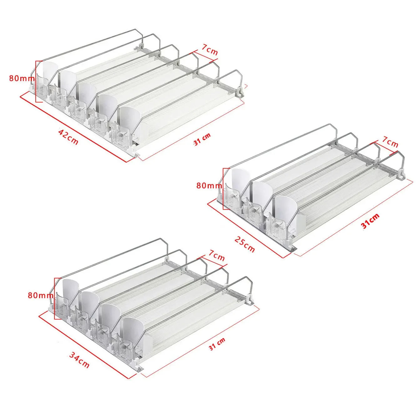 Adjustable Self-Push Drink Organizer for Fridge