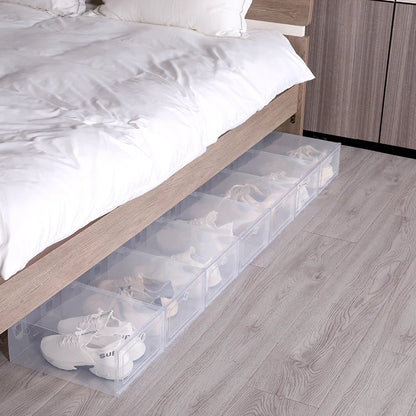 6-Piece Stackable Transparent Shoe Organizer Set