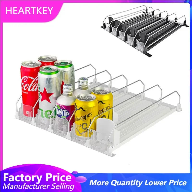 Adjustable Self-Push Drink Organizer for Fridge