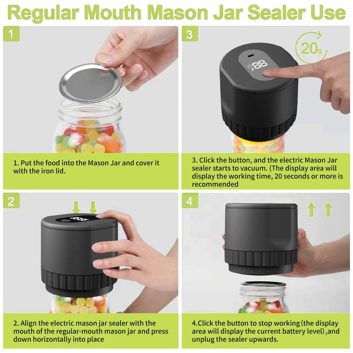 Electric Mason Jar Vacuum Sealer Kit